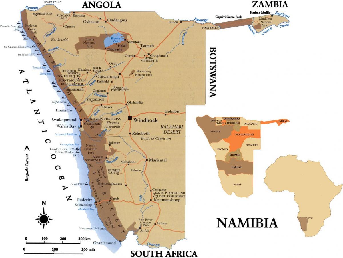 Карта на skillsmap Намибија