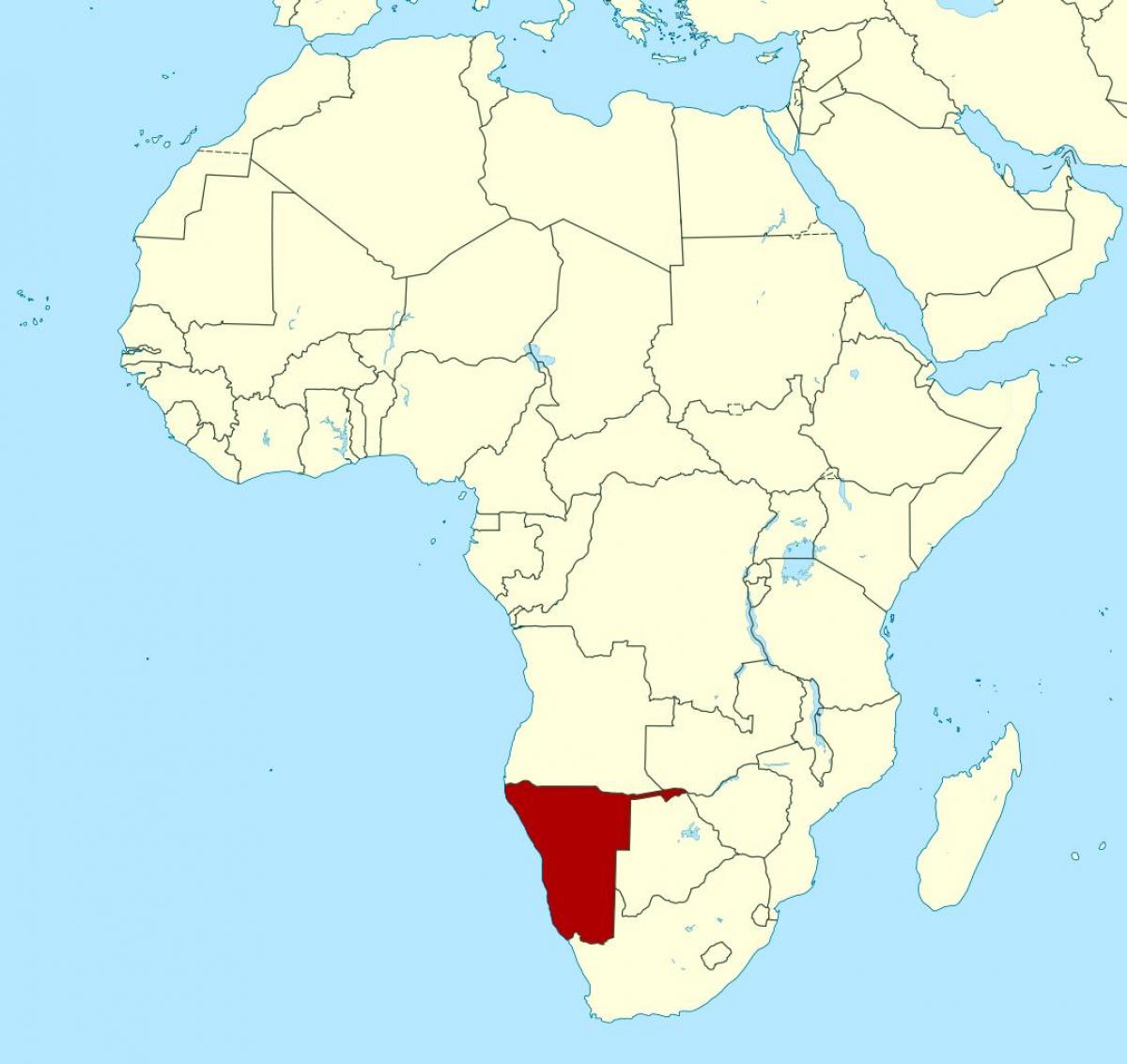 Карта на Намибија африка