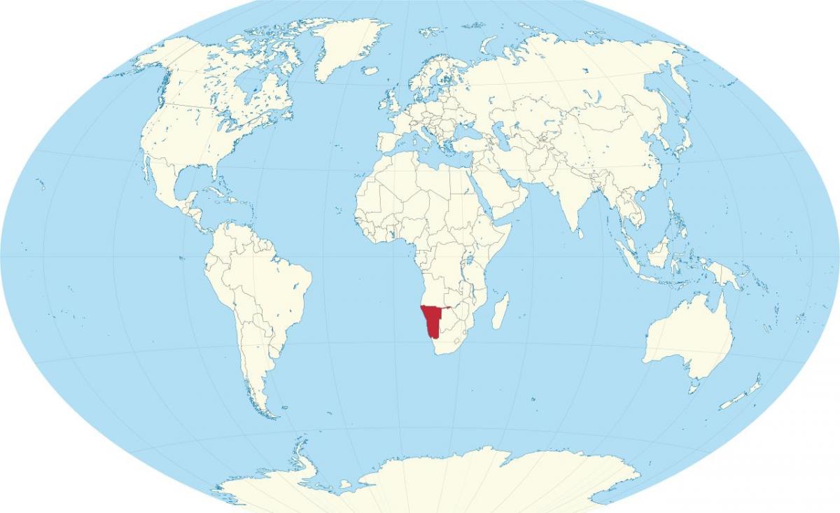 Намибија локација на мапата на светот