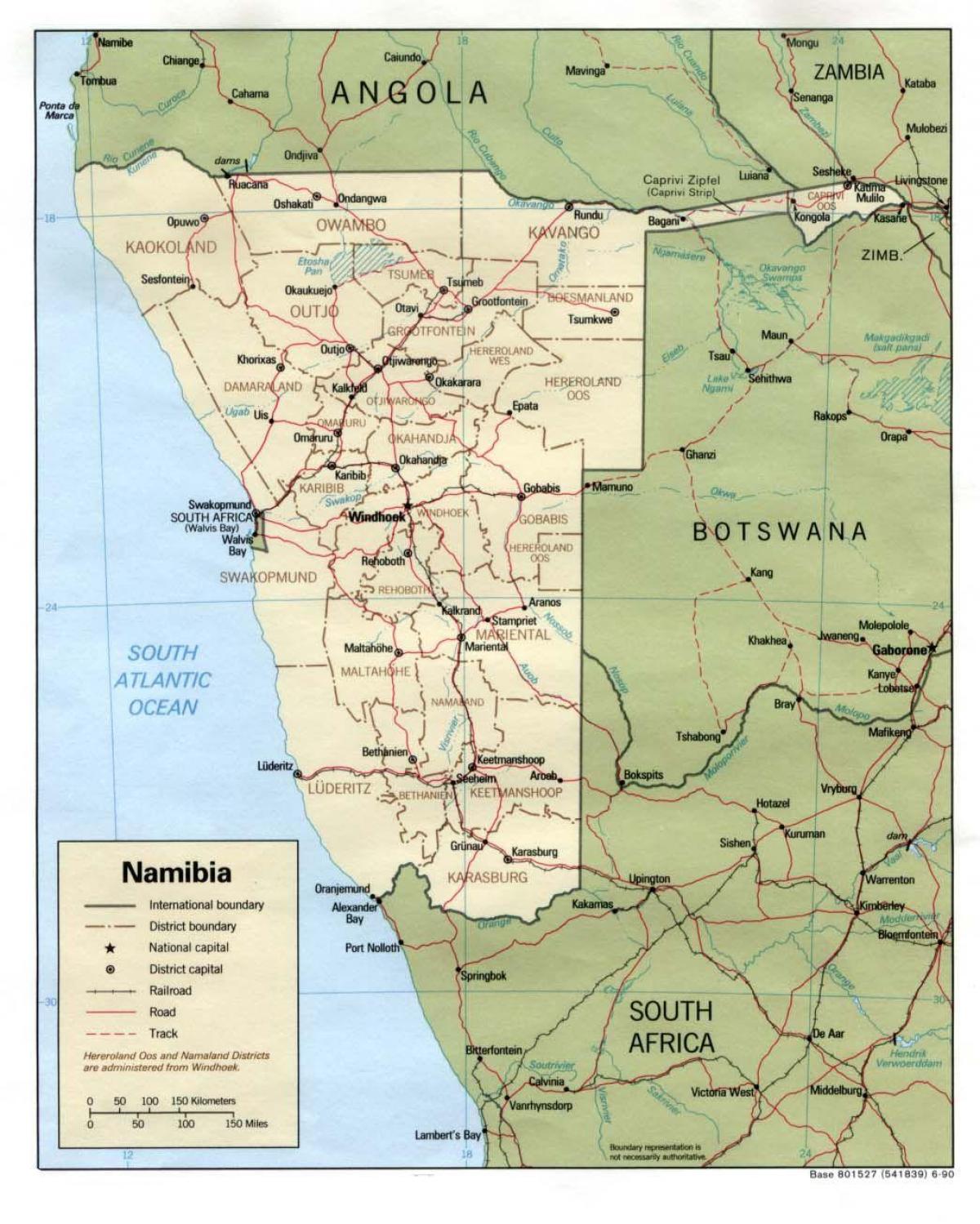 Карта на Намибија патување