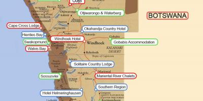 Кампување сајтови Намибија мапа