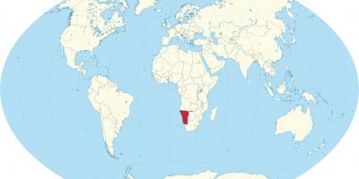 Намибија локација на мапата на светот