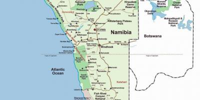 Скелетот брег Намибија мапа